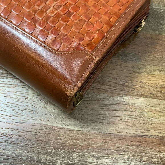 Vintage Franklin Quest 7 Ring Woven Leather Crossbody Planner 11” X 9” - Picture 11 of 13